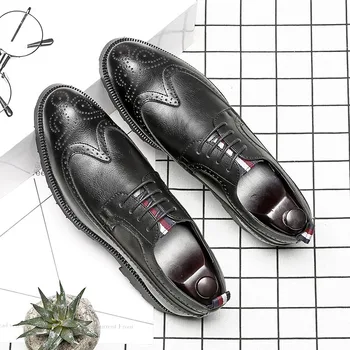

Big size 47 fashion luxury British brand men's leather shoes wedding Business dress shoe for young man Nightclubs shoes hjk89