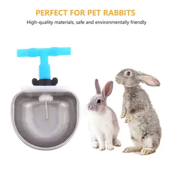 

5PCS Automatic Rabbit Drinker Stainless Steel Rabbit T Type Drinking BowlNipple Drinking Bowl For Livestock Farm Animal Feeding