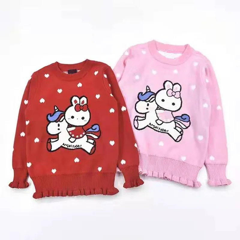 Свитера для маленьких девочек с изображением единорога Хелло Китти хлопковый