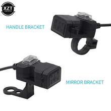  Dual USB Port 12V Waterproof Motorbike Motorcycle Handlebar Charger 5V 1A/2.1A Adapter Power Supply Socket for Phone Mobile 