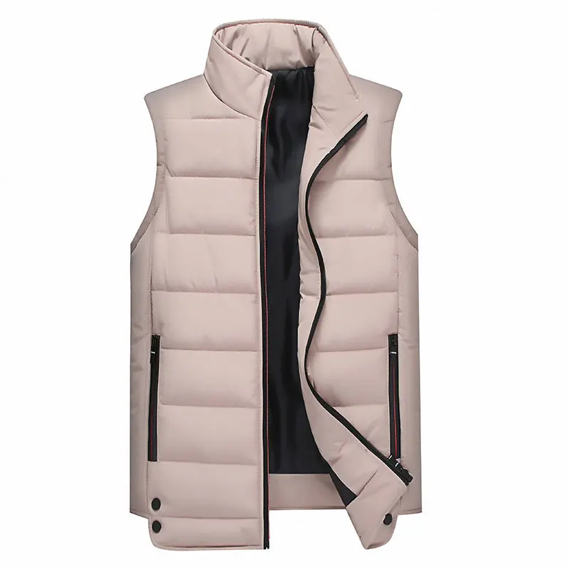 

Winter Men Solid Vest Korean Style Slim Park Jacket Mens Autumn Stand Collar Waist Casual Sleeveless Body Warmer Thick Coat