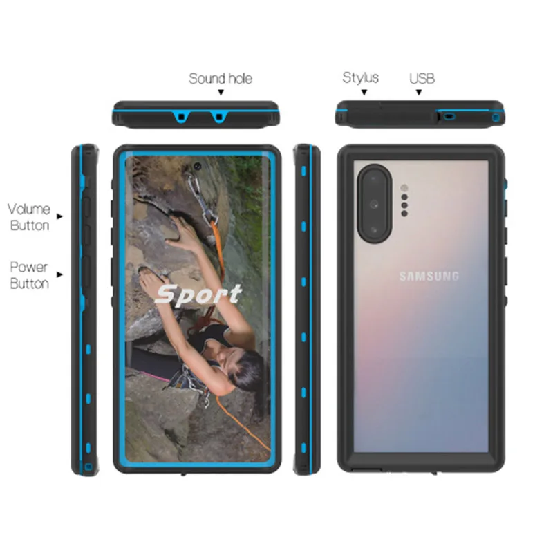 Для samsung Примечание 10 Plus чехол Red Pepper точка плюс прозрачный чехол-накладка IP68 Водонепроницаемый для подводного плавания Чехол-Броня из ПК+ ТПУ чехол