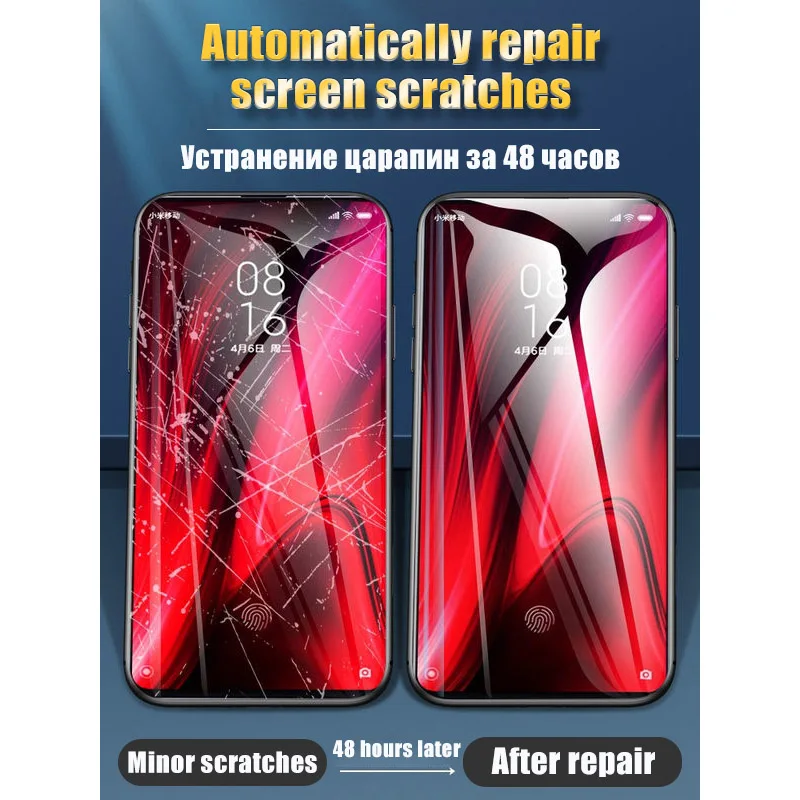 Protective For Xiaomi Redmi 8 8A 9 9A 9C K20 K30 K30i 10X Screen Protector Redmi Note 8T 9S 8 9 Pro Max Hydrogel Film mobile phone pouch for ladies