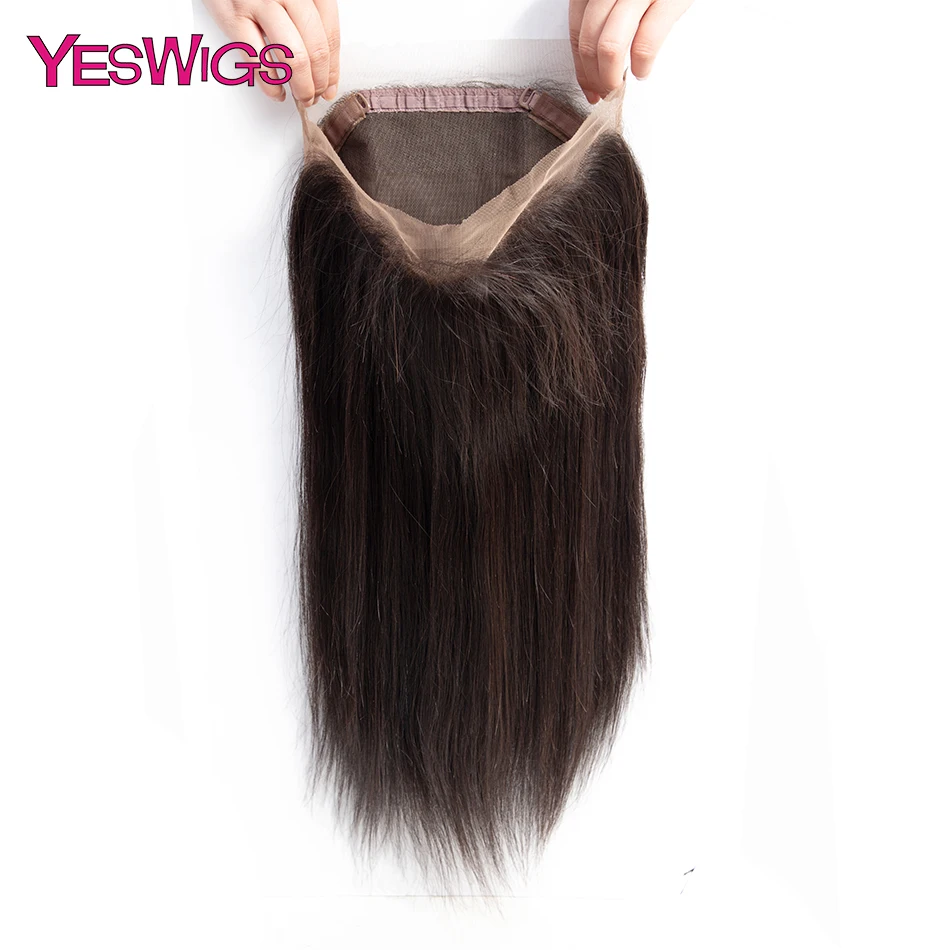 Yeswigs Hair Malaysian Straight Lace Frontal Closure 360 Lace Frontal With Baby Hair Remy Human Hair Closure Free Part (5)