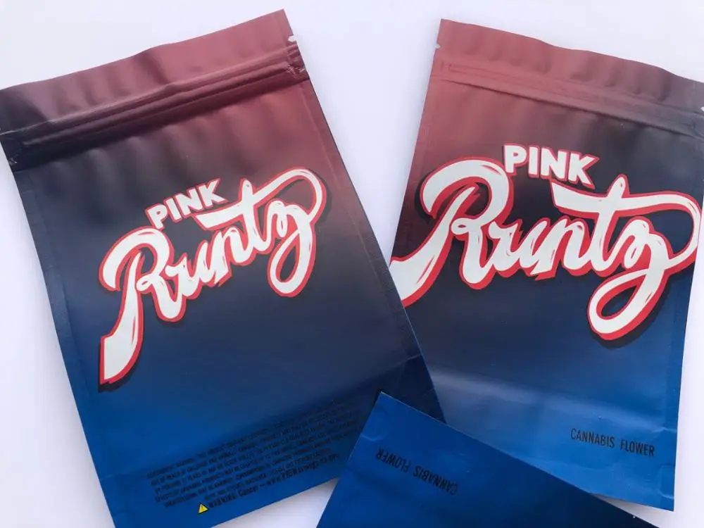 Розовый Runtz цветок темно-бордовый Edibles упаковка местные майларовые сумки Sf California 3