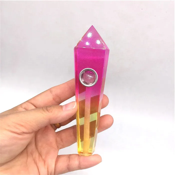 Прямая натуральный аура кварц кристалл курительная трубка+ фильтр кварцевый камень целебная палочка - Цвет: 1 piece
