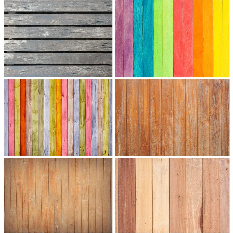 

SHENGYONGBAO Art Fabric Wood Board Photography Backdrops Props Wooden Plank Floor Photo Studio Background 20925CS-08