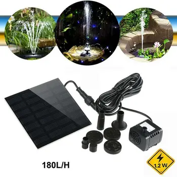 

7V 1.2W Solar Panel Powered Floating Fountain Water Pump for Garden Outdoor Pond Pool Fish Tank Pvc Solar Landscape Fountain