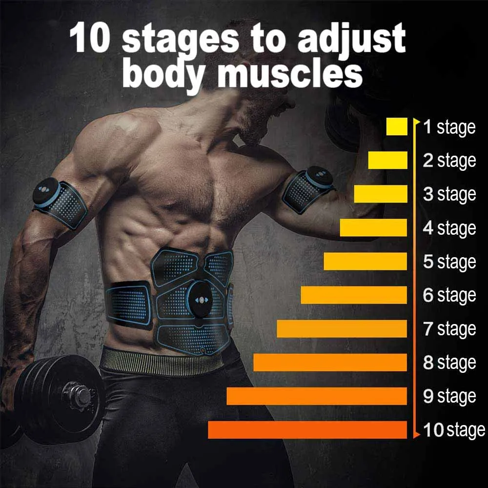 Abdominal Muscle Stimulator Abs Muscle Toner EMS Toning Belts Body Fitness Trainer Workout Home Gym Machine Electrostimulation
