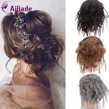 AILIADE 7 дюймов грязные резинки для волос булочка синтетические шиньоны для наращивания волос шиньоны для женщин лента для волос пончик обертывание конский хвост