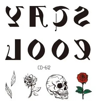 Rocooart Waterproof Temporary Tattoo Sticker Flower Rose Fake Tatto Flash Tatoo Hand Arm Foot Back body art for Girl Women Men - Color: CD-612
