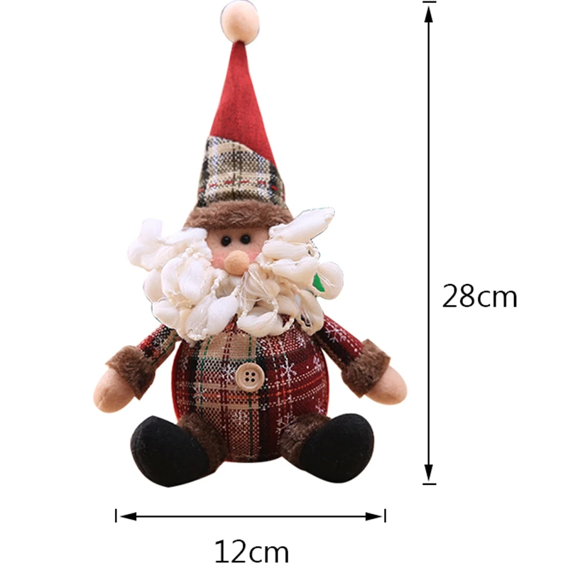 1pc Sitting Santa Милые куклы, рождественские украшения для дома, Рождественская елка, подвесные плюшевые куклы Snata, Navidad, вечерние украшения,, новогодние подарки для детей - Цвет: 1pc Sitting Santa