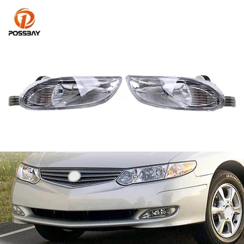 

POSSBAY Front Fog Light Assembly Clear Lens Fog Lamp Housing 81221-AA010 81221-AA011 for Toyota Camry Models 02-04 Pre-facelift