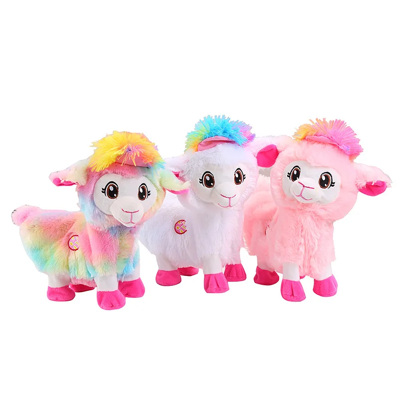 brinquedos engraçados do bebê da música elétrica de pelúcia animais de estimação vivos boppi espólio shakin alpacas que agitam suas cabeças torcem nádegas