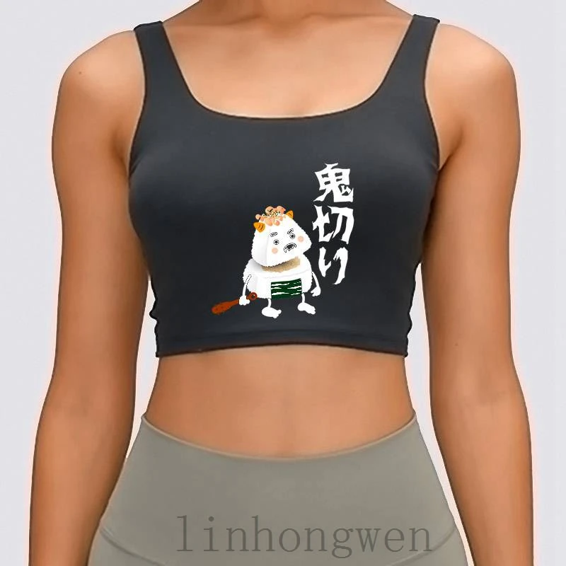 Женская майка Onigiri Demon Oni демисезонная однотонная дышащая из S-XL хлопка с принтом