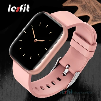 

Lesfit Waterproof Full Touch Smart Sport Watch Women Smart Wristbands Android Bluetooth Monitor BP/HR Rate Sport Fitness Tracker
