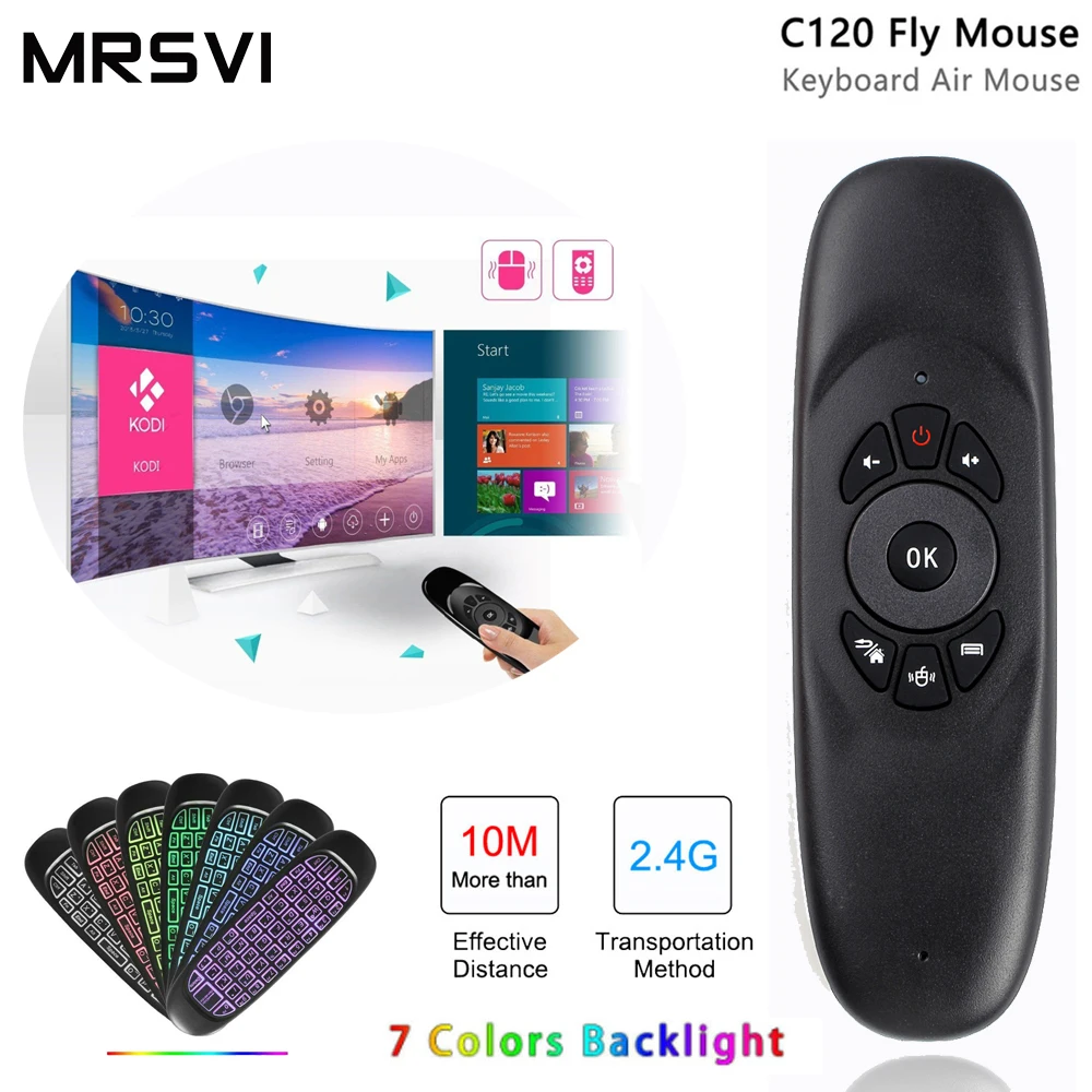 C120 английская 2 4G RF Air mouse беспроводная клавиатура с пультом дистанционного