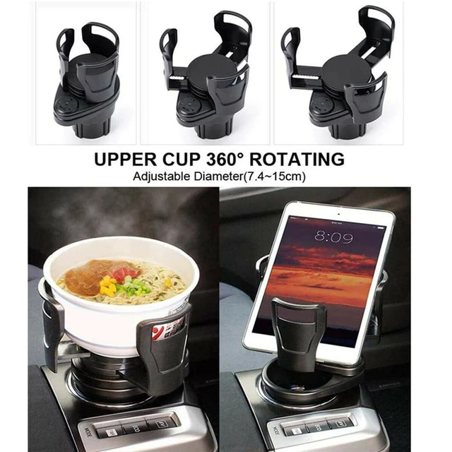 2 In 1 360 Degree Rotating Cup Holder Vehicle-mounted Slip-proof Water Car  Cup Holder Multifunctional Dual Bekerhouder Auto - AliExpress