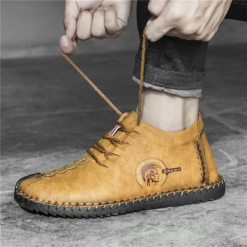 

Keep Warm Winter Men Shoes High Quality Moccasin Split Leather Casual Men Shoes With Plush Handmade Fahsion Footwear Size 38~47