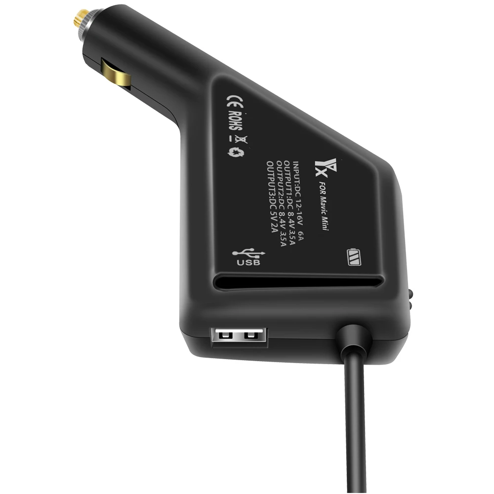 YX 3 in 1 Car Charger For DJI Mavic Mini Intelligent Battery Charging Hub Mavic Mini Car Connector USB Adapter Multi 2 Battery