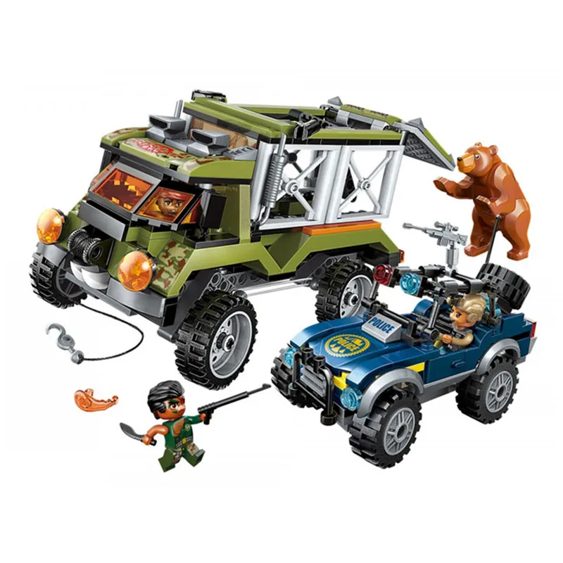 

ENLIGHTEN Assembled Building Blocks 1923 Dire Bear Prolapse City Police Series Military Police Car Educational Boy Legoingly Toy