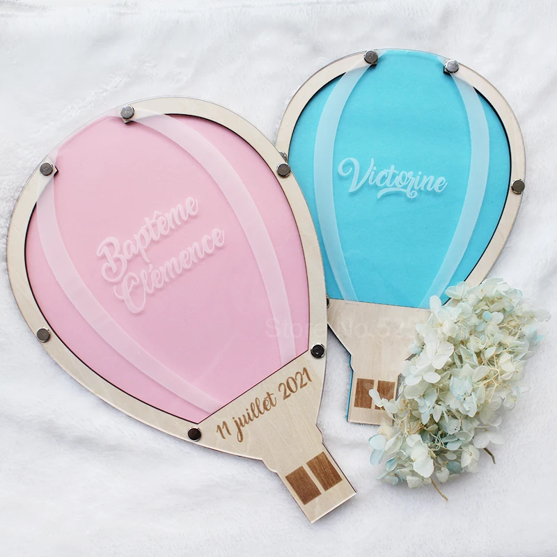 First birthday air ballon guest book party one year air balloon for first year of baby child hot-air balloon theme