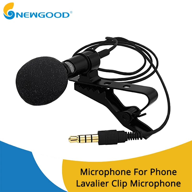 Professional Mini Clip Microphone Condener Lavalier Microphone Phone 3.5mm Wired Clip on Lapel Mic for iPhone iPad Android Phone (1)