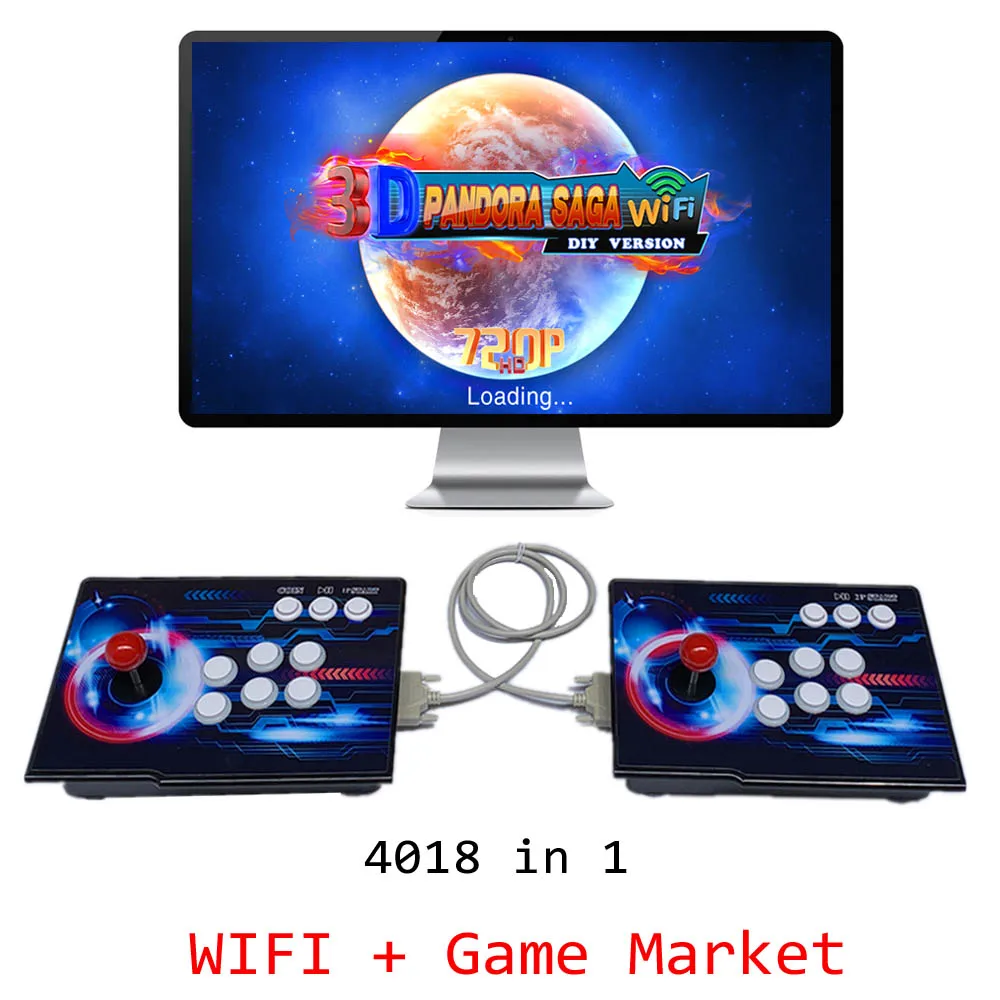 

3D Pandora Saga Box WIFI 4018 in 1 Save Function Multiplayer Joysticks Separate style Arcade Game Console Cabinet 4 players