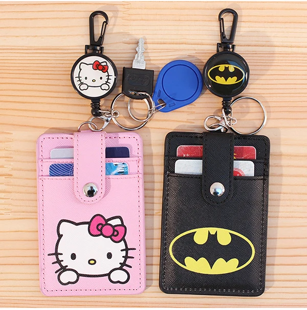 

1Pcs Telescopic lanyardLovely Keychain Acrylic Card Holder ID Badge Case Student Nurse Bank Credit Card Holders ID Badge Holders