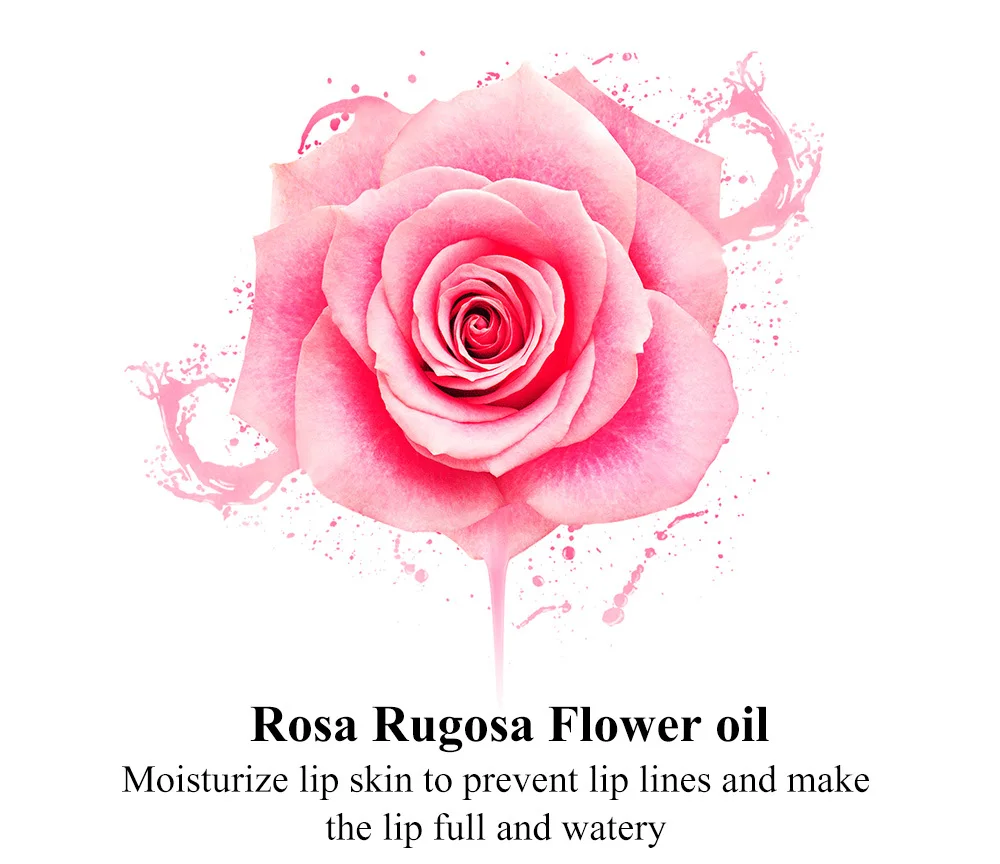 Rose Moisturizing Lip Balm Natural Nourishing Lip Mask Lightens Lip Color Relieve Dryness Lines Abundance Lip Skin Care LANBENA