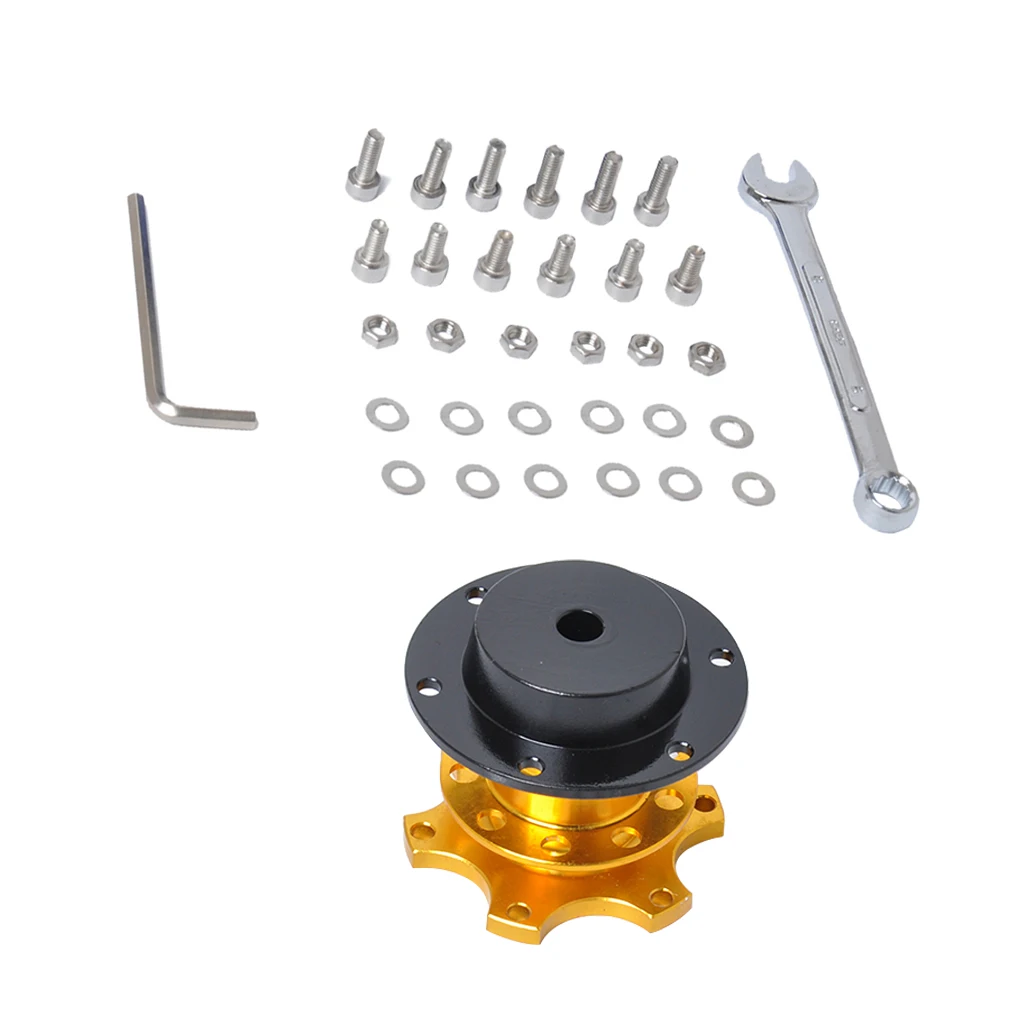 Aluminum 6 Holes Car Steering Wheel Quick Release Snap off Hub Adapter