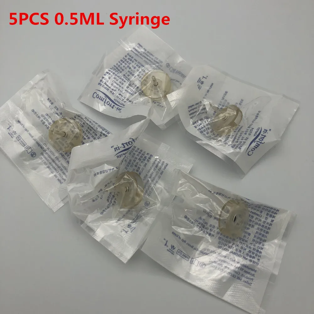 5PCs 0.5ML needle Новинка, гиалуроновая ручка высокого давления, высокая плотность металла для против морщин, лифтинг губ, гиалурон, пистолет, распылитель, гиалуроновая кислота, ручка - Номер модели: 5PCs 0.5ML needle