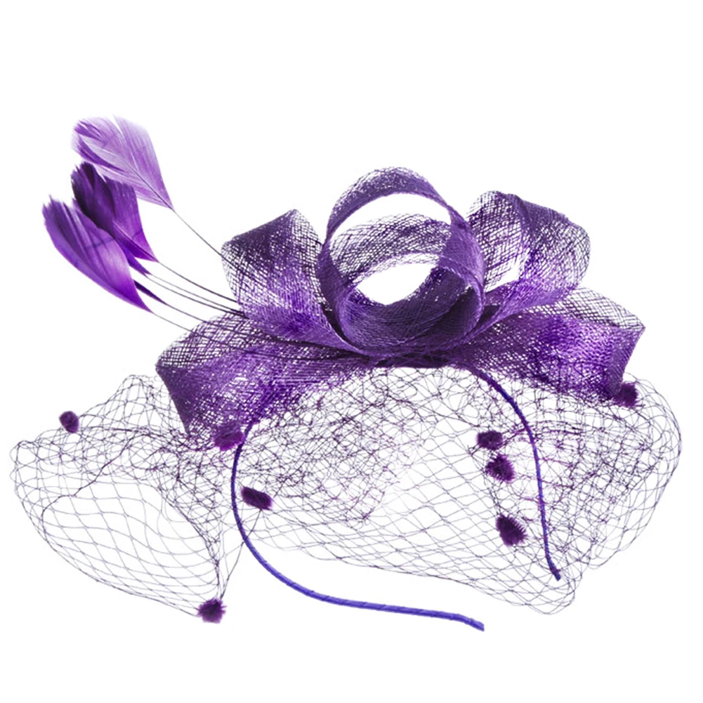 Feather Mesh Party Hat Bowknot Wedding Fascinator Headband Banquet Women Bridal Derby Day Church Fedoras Gift Cocktail