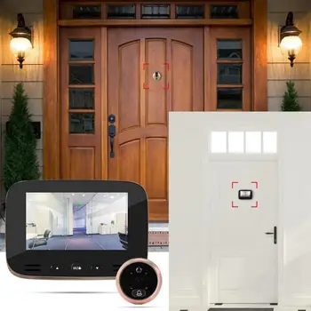 

4.3 Inch HD Smart Motion Detector belldoor Home Photoelectric Viewer motion sensor bell wifi doorbell