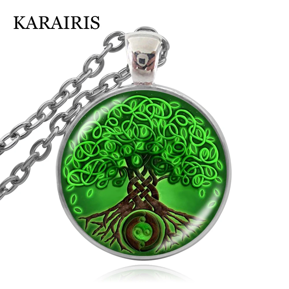 KARAIRIS Fashion Circle Celtic Подвеска из дерева жизни ожерелье чокер эффектное для женщин и