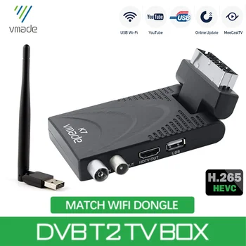 

DVB-T2 K7 Digital Terrestrial Receiver H.265/HEVC Support Dolby AC3 IPTV Youtube Meecast With Scart Hot Sale Europe + USB WIFI