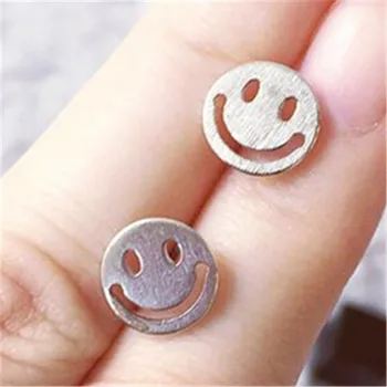 

Simple Fashion Silver Earrings Personality Charm Classic Temperament Female Wild Smile Ear Jewelry