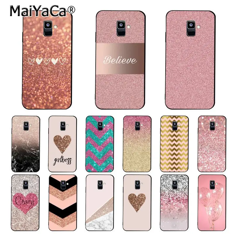 MaiYaCa Золотой Розовый Блестящий чехол для телефона Samsung Galaxy A7 A50 A51 A71 A70 A40 A20 A30 A6 A8 Plus