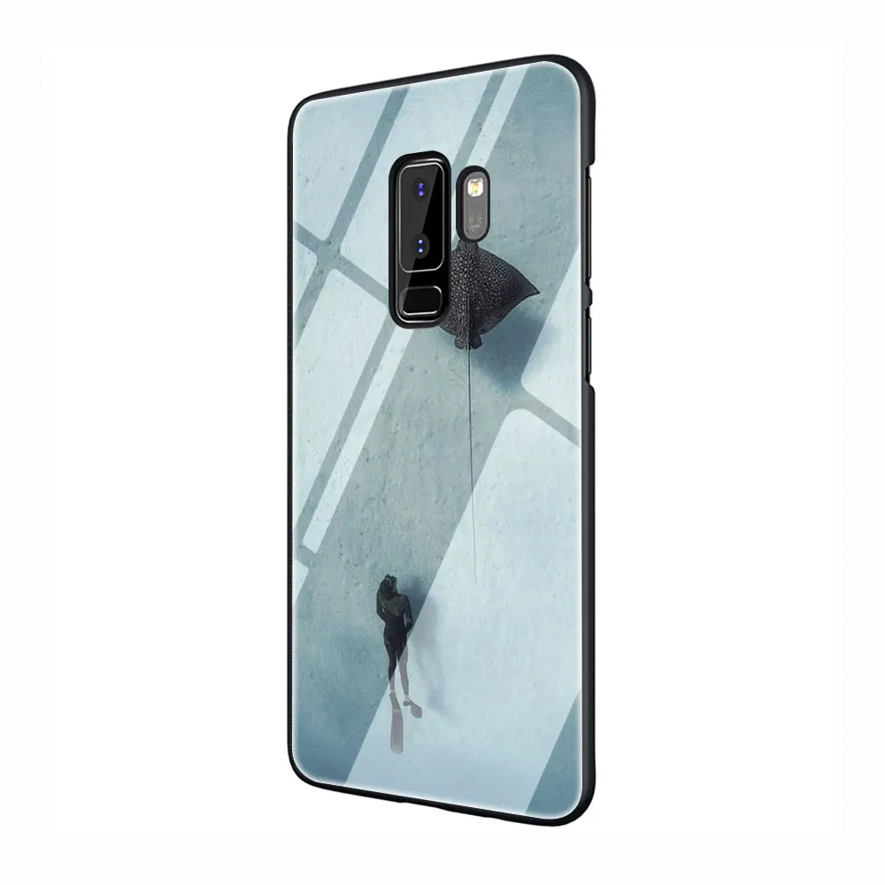 Животное Manta Ray закаленное Стекло TPU черный чехол для Galaxy S7 Edge S8 S9 S10 Plus, Note 8, 9, 10, A10 20 30 40 50 60 70 - Цвет: G5