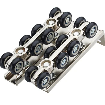 

1pair Hanging Home Closet Wardrobe Hotel Steel With Screw Silent Hardware Replacement Part Heavy Duty Sliding Door Roller