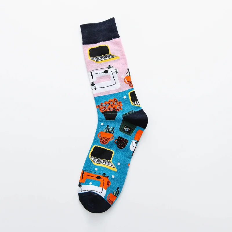 2019 Осенние Новые Красочные Креативные носки женские носки трендовые носки с мультяшным принтом удобные нескользящие дышащие дезодоранты