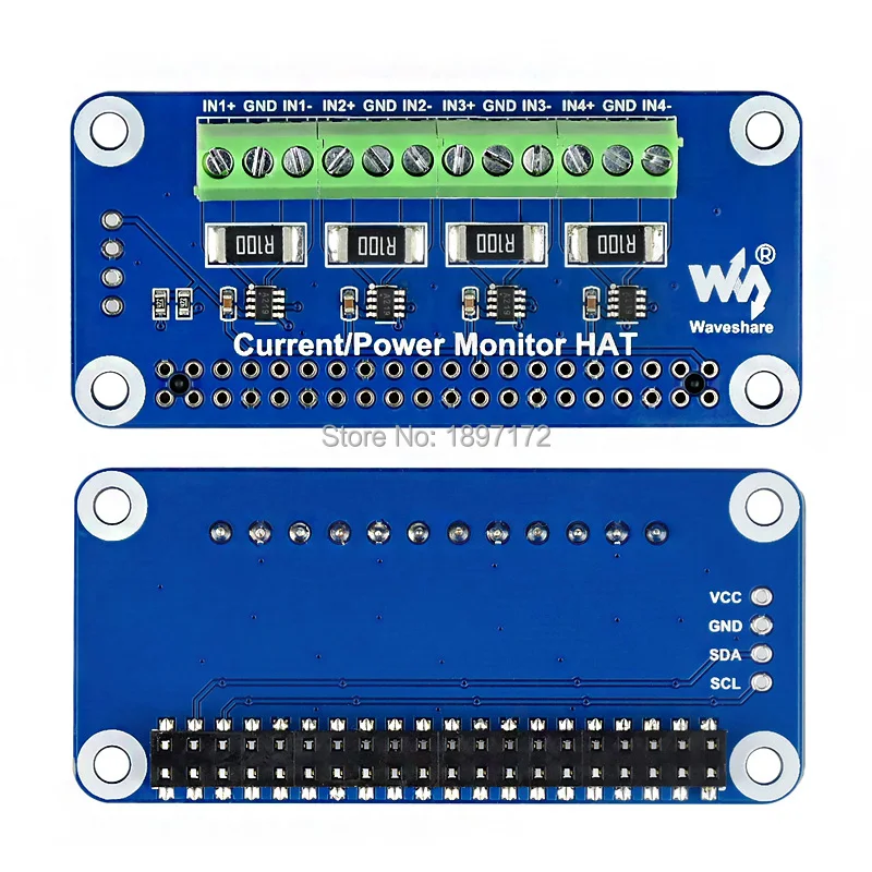 

Raspberry Pi Current/ Power Monitor HAT I2C/SMBus for Raspberry Pi