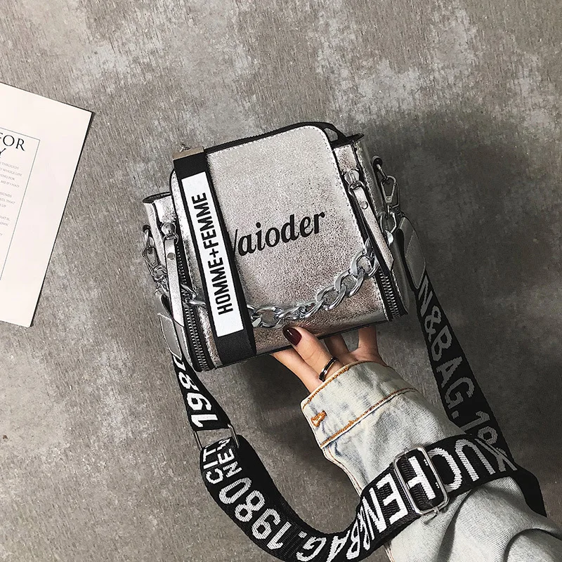 

Small Bag Women's 2018 New Style Korean-style Blast Wave Crack Handbag Versatile Bucket Shoulder Bag INS Super Fire Bag