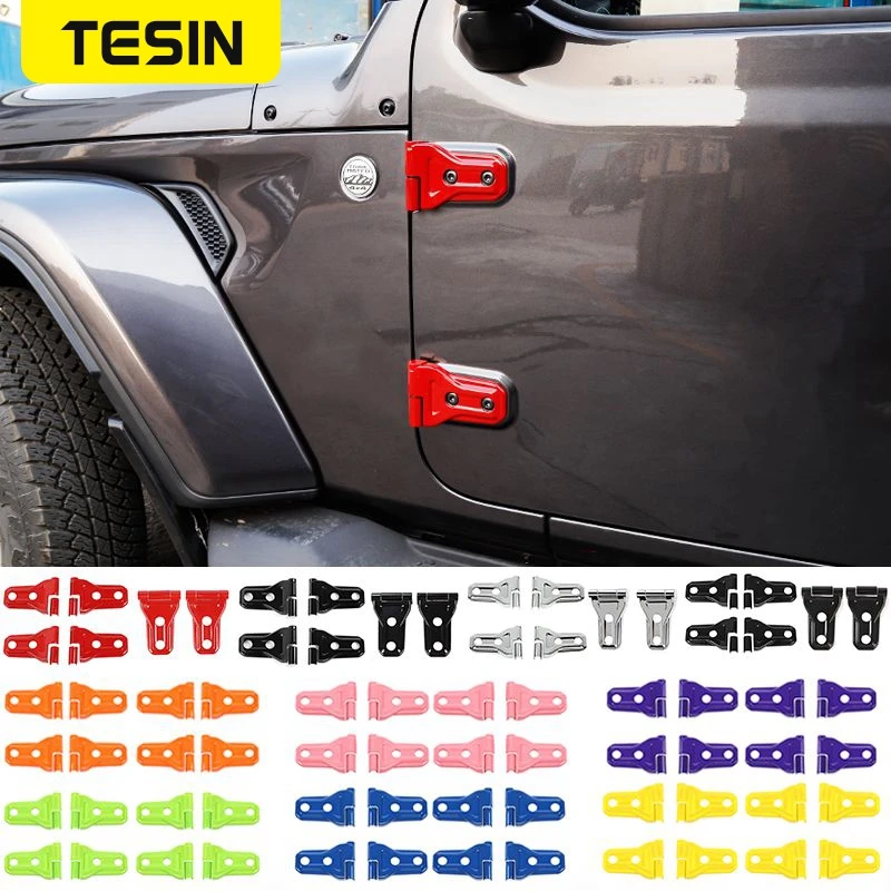 Tesin Auto Exterieur Deur Scharnier Cover Motorkap Scharnier Protector Trim Cover Stickers Kit Accessoires Voor Jeep Wrangler Jl 2018 up