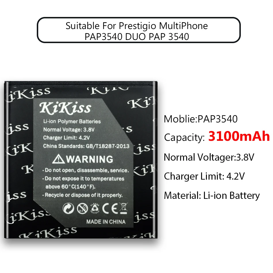 3100 мАч батарея большой емкости для Prestigio MultiPhone PAP3540 DUO PAP 3540 Смартфон батарея