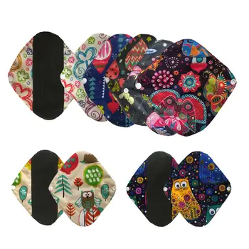 

Reusable Bamboo Charcoal Floral Cloth Menstrual Panty Liner Sanitary Pad Towel