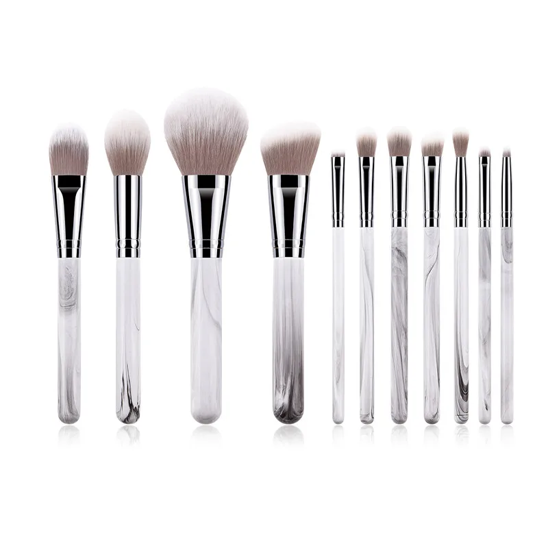

Makeup Brushes Set Cosmetic Foundation Powder Blush Eye Shadow Lip Blend Make Up Brush Tool Kit Marble Make Up Brush 11pcs