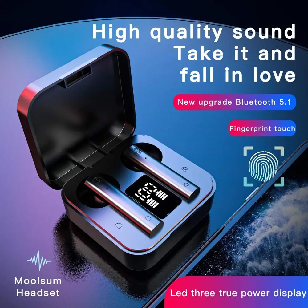 Беспроводные наушники со светодиодной подсветкой Bluetooth 2020 TWS-наушники с
