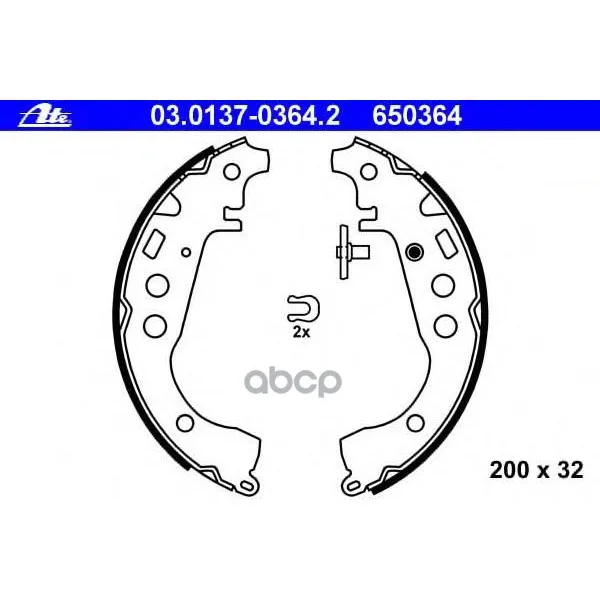 Колодки Тормозные Барабанные Toyota Vitz,Platz,Funcargo,Allion,Probox 00- Ate арт. 03.0137-0364.2