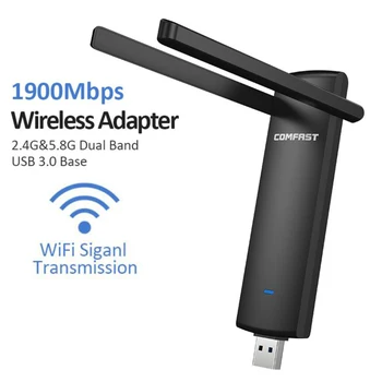 

1900Mbps Gigabit wireless wifi Network Card adapter USB3.0 2.4GHz&5GHz Dual Band WiFi mini Dongle Adapter Network Card CF-939AC